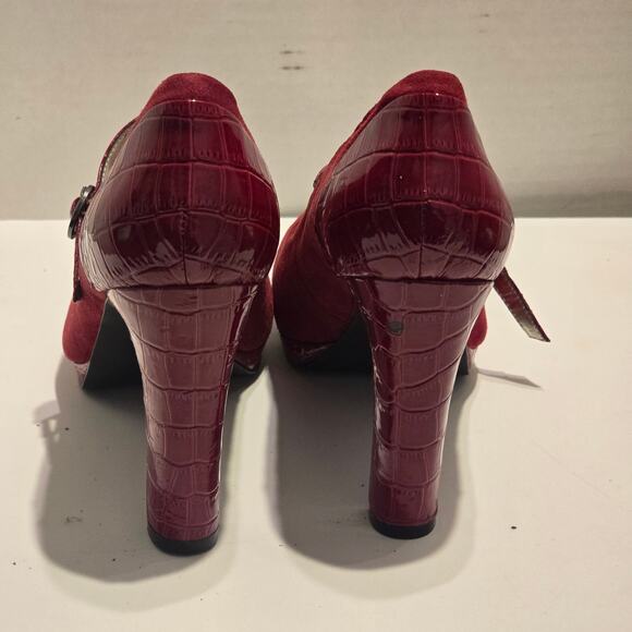 Alfani 9.5 Britnee Platform Mary Janes Croc Embossed Heels - Picture 5 of 7